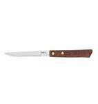 KWSK-40, 4-inch Stainless Steel Pointed Tip Steak Knife with Wooden Handle