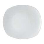 C.A.C. KYT-16, 10-Inch White Porcelain Coupe Curved Rectangular Plate, DZ