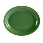 C.A.C. L-12NR-G, 9.75-Inch Las Vegas Narrow Rim Green Oval Platter, 2 DZ/CS