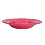 C.A.C. LV-3-R, 12 Oz 8.75-Inch Red Stoneware Soup Plate with Rim, 2 DZ/CS