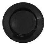 C.A.C. LV-9-BLK, 9.75-Inch Black Stoneware Plate with Rolled Edge, 2 DZ/CS