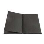 C.A.C. MCC4-14BK, 8.5x14-inch 4-Panel Faux Leather Black Menu Cover