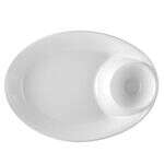 C.A.C. MX-OB14, 13.87-Inch 65 Oz Porcelain Oval Chip and 8 Oz Dip Bowl, DZ