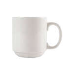 C.A.C. PRM-10-W, 10 Oz 3.25-Inch Stoneware American White Prime Straight Stacking Mug, 3 DZ/CS