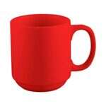C.A.C. PRM-12-R, 12 Oz 3.25-Inch Stoneware Red Prime Straight Stacking Mug, 3 DZ/CS