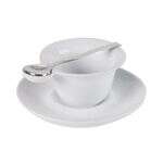 C.A.C. PTC-5-S, 7 Oz Porcelain Cup and 6.25-Inch Saucer Set with Spoon, 8-Set/CS