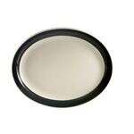 C.A.C. R-12NR-BLK, 9.5-Inch Stoneware Black Oval Platter with Narrow Rim, 2 DZ/CS