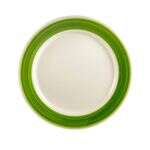 C.A.C. R-16-G, 10.5-Inch Stoneware Green Plate with Rolled Edge, DZ