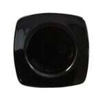 C.A.C. R-SQ21-BLK, 11.87-Inch Porcelain Black Round In Square Plate, DZ