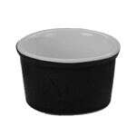 C.A.C. RKF-25-BLK, 2.5 Oz 2.87-Inch Stoneware Black/American White Ramekin, 4 DZ/CS
