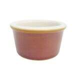 C.A.C. RKF-5-BWN, 5 Oz 3.37-Inch Stoneware Brown/American White Ramekin, 4 DZ/CS