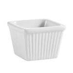 C.A.C. RKF-SQ1, 1 Oz 2-Inch Porcelain Fluted Ramekin Square, 6 DZ/CS