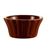 C.A.C. RMK-F6-BWN, 6 Oz 4-Inch Porcelain Brown Floral Ramekin, 3 DZ/CS