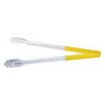 C.A.C. STCH-10YL, 10-inch Stainless Steel Tong with Yellow Handle