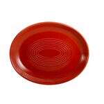 C.A.C. TG-13C-R, 11.5-Inch Porcelain Red Coupe Oval Platter, DZ