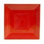 C.A.C. TG-SQ16-R, 10-Inch Porcelain Red Square Plate, DZ