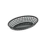 C.A.C. TTFB-09BK, 9.25-inch Plastic Oval Black Fast Food Basket, DZ