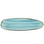 C.A.C. TUS-614-TQS, 13-Inch Porcelain Turquoise Dessert Platter, DZ