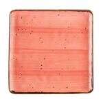 C.A.C. TUS-SQ16-CRL, 10-Inch Porcelain Coral Square Plate, 2 DZ/CS