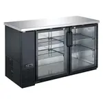 Coldline CBB-60G 60-inch Black Counter Glass Door Back Bar Refrigerator