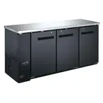 Coldline CBB-72 72-inch Black Solid Door Back Bar Refrigerator