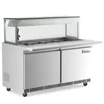 Coldline CBT60-LT, 60-Inch Refrigerated Salad Bar with Cutting Board and Lighted Sneeze Guard