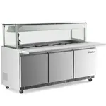 Coldline CBT72-LT, 72-Inch Refrigerated Salad Bar with Cutting Board and Lighted Sneeze Guard