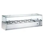 Coldline CTP60SG 60-inch Refrigerated 6 Pan Glass Top Cover Countertop Salad Bar