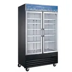 Coldline D48-B 49-inch Black Double Glass Swing Door Merchandising Freezer