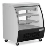 Coldline DC36-B, 36-Inch Refrigerated Curved Glass Deli Meat Display Case, Black