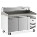 Coldline PDR-60-SS, 60-Inch Refrigerated Pizza Prep with Refrigerated Stainless Topping Rail