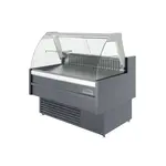 Coldline SDC48, 48-Inch Refrigerated Curved Glass Meat Deli Case with Rear Storage