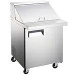Coldline SMP27 27-inch Single Door Bain Marie Sandwich Prep Refrigerator, 9 Pans