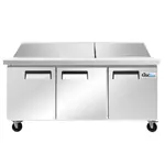 Coldline SMP72-T, 72-Inch Mega Top Refrigerated Sandwich Prep Table with Cutting Board and Food Pans