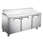 Coldline SP72 71-inch Bain Marie Sandwich Prep Table, 18 Pans
