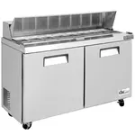 Coldline SPN-60, 60-Inch Narrow Depth Refrigerated Sandwich Prep Table with Food Pans