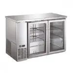 Coldline SS-BB-48G 48-inch Stainless Steel Glass Door Back Bar Refrigerator