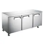 Coldline UC-72R 72-inch Undercounter Work Top Refrigerator, 15.5 Cu.Ft.