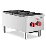 Cookline CHP-12-2, 12-Inch Commercial Gas Hot Plate with Two Burners - 50,000 BTU