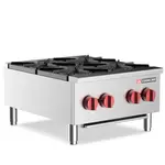 Cookline CHP-24-4, 24-Inch Commercial Gas Hot Plate with Four Burners - 100,000 BTU