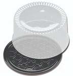D&W Fine Pack D&W G27-1, 9-Inch 2-3 Layer Cake Display Container with Clear Dome Lid, 80/CS
