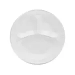 Dart 10CPWCR 10.25-Inch Concorde Round White Non-Laminated Foam 3-Compartment Plate, 500/CS