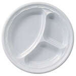 Dart 10CPWF 10.25-Inch Famous Service Round White Impact Plastic 3-Compartments Plate, 500/CS (Discontinued)