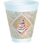 Dart 12X16G, 12 Oz Cafe G Red Accents Stock Printed Foam Cup, 1000/Cs