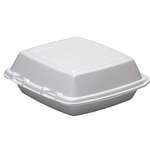 Dart 85HT1R, 8x8x3-Inch Performer White Single Compartment Foam Container with a Removable Hinged Lid, 200/CS