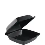 Dart 85HTB1R 8x8x3-Inch Performer Black Insulated Foam Container With A Removable Hinged Lid, 200/CS