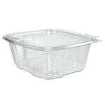 Dart CH32DEF 32 Oz Clear Tamper-Evident Containers with Flat Lid, 200/CS