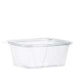 Dart CH32TF 32 Oz Clear Rectangular PET Tamper-Evident Container with Flat Lid, 200/Cs
