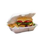 Dart HC206SC1PF, 9x6x3-Inch PFAS-Free Compostable Hinged Container, 200/CS
