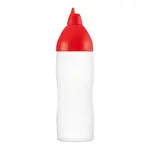 Default EMGA 962080, 12-Ounce Capacity Araven Squeeze Decoration Bottle, Red Lid, Plastic